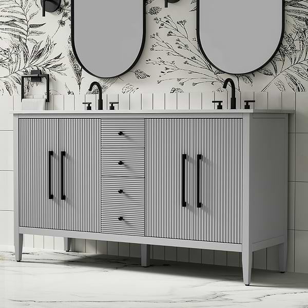 Juelle Gray 60" Double Vanity with Cultured Marble Top