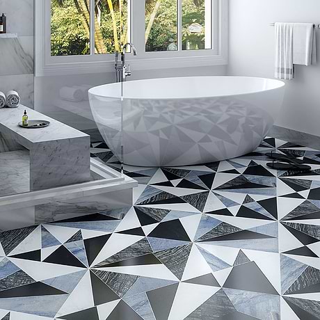 Jagger Black Nero and Blue 12x24 Polished Marble Tile
