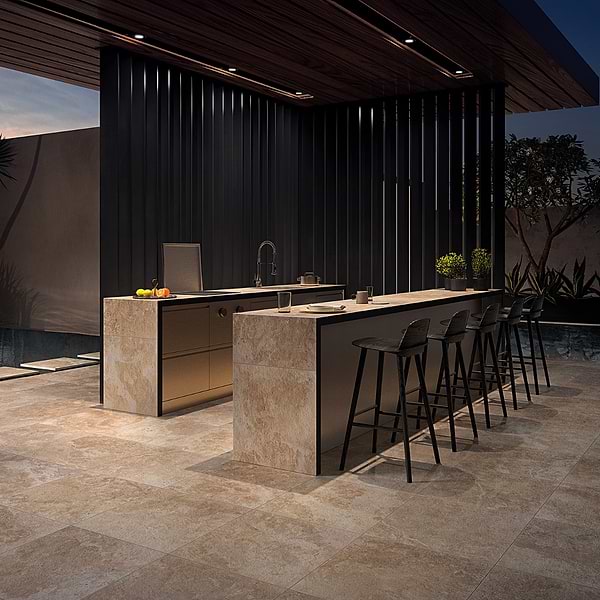 Paleo Travertine 24x24 Textured Porcelain 2CM Outdoor Paver