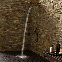 Rugged Stacked Slate Multi Light 6x24 Matte Porcelain Ledger Stone Veneer