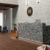 Rugged Stacked Quartzite White 6x24 Matte Porcelain Ledger Stone Veneer