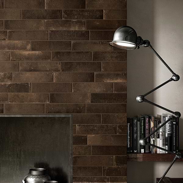 Brick Rustico Nero Brown 3x12 Matte Porcelain Brick Look Tile