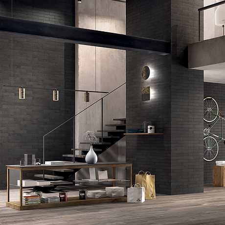 Brick Urbana Nero 3x12 Matte Porcelain Brick Look Tile