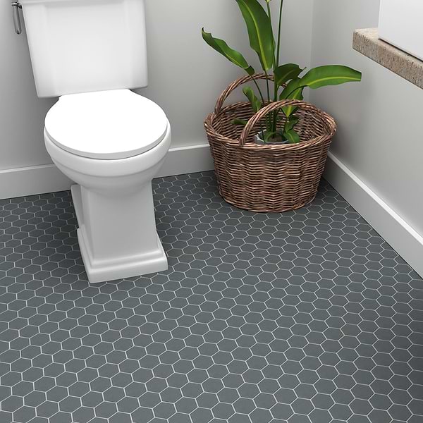 Serenity Dark Gray 2" Hexagon Matte Porcelain Mosaic Tile