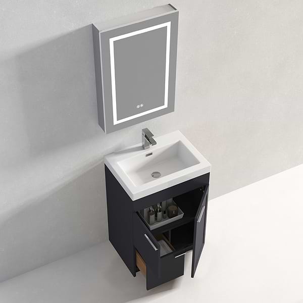 Mona Charcoal Gray 24'' Vanity with Acrylic Counter