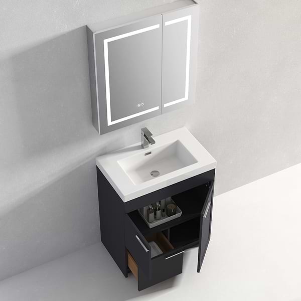 Mona 30" Charcoal Gray Vanity And Counter