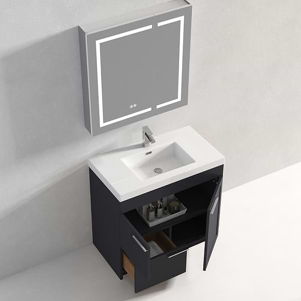 Mona 36" Charcoal Gray Vanity And Counter