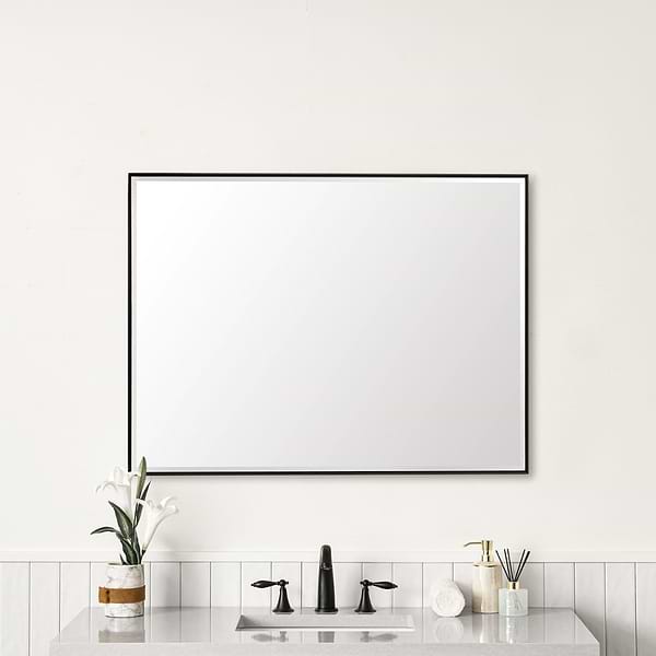 James Martin Vanities Rohe Matte Black 30x40" Rectangle Mirror