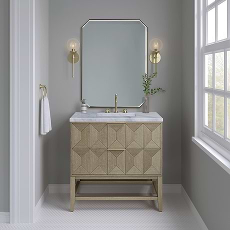 James Martin Vanities Rohe Champagne Brass 30x40" Octagonal Mirror