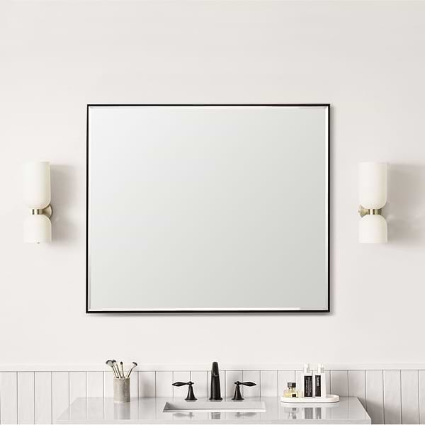 James Martin Vanities Rohe Matte Black 36x42" Rectangle Mirror