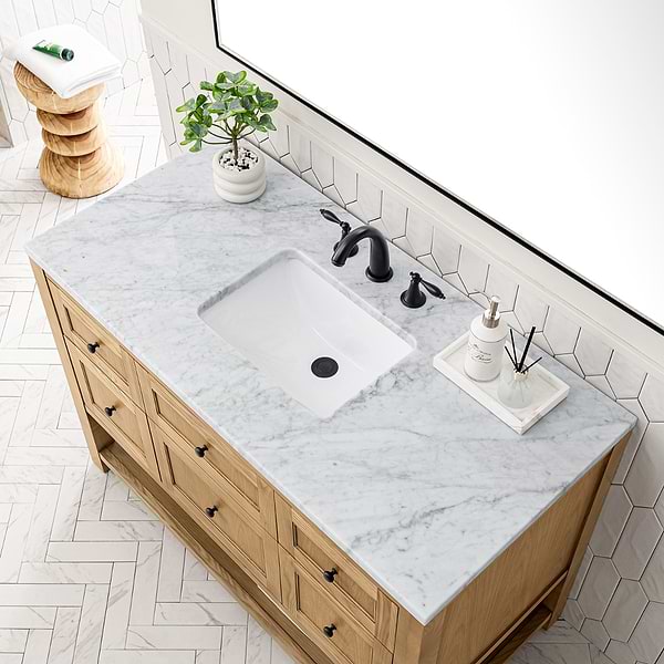 James Martin Vanities Breckenridge Light Natural Oak 48" Single Vanity with Carrara Marble Top