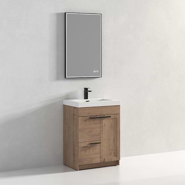 Mage Matte Black 24x36" Framed Rectangle LED Mirror