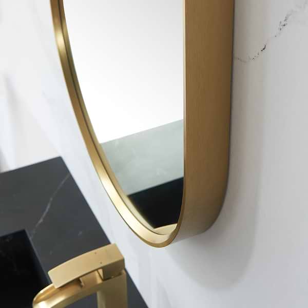 Olinda Brushed Gold 18x48" Framed Oval Mirror