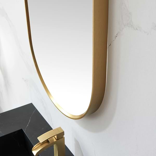 Olinda Brushed Gold 20x36" Framed Oval Mirror