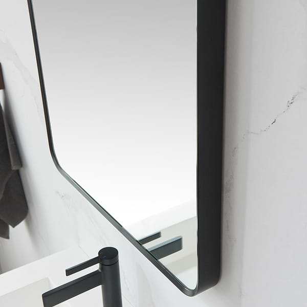 Olinda Brushed Black 24x36" Framed Rectangle Mirror