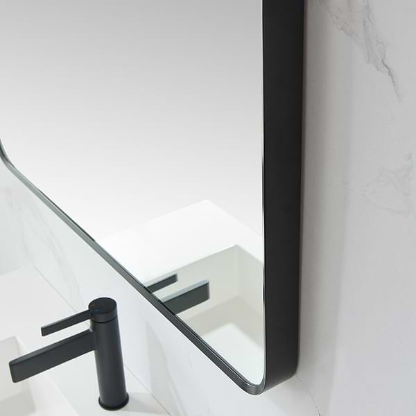 Olinda Brushed Black 32x36" Framed Rectangle Mirror