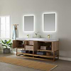 Ithica White Oak 72" Double Vanity and Gold Hardware with Atlantic Stone Top