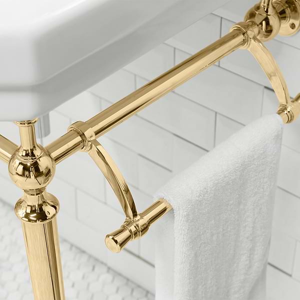 James Martin Vanities Wellington Brass 24" Single Vanity with Integrated White Porcelain Top