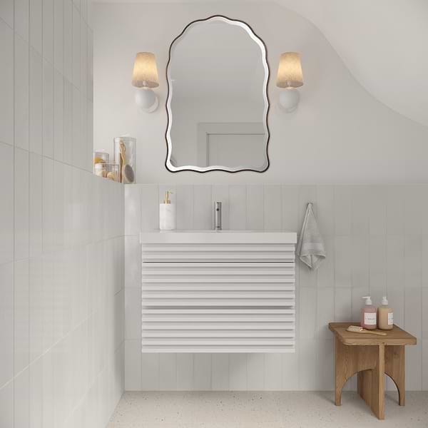 Zivos Bronze 24x36" Wavy Arched Mirror
