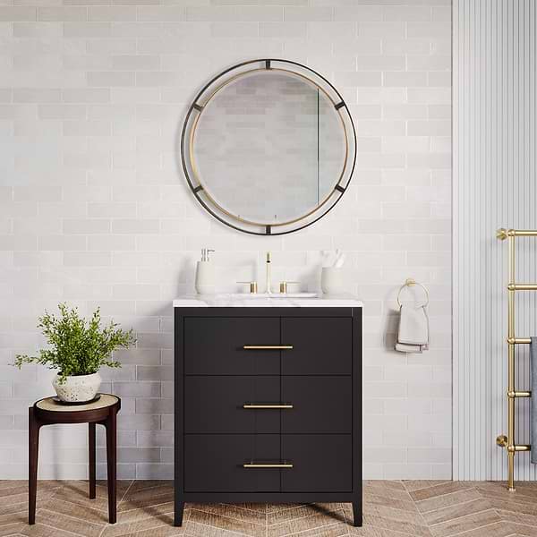 Davry Bronze 36" Round Mirror