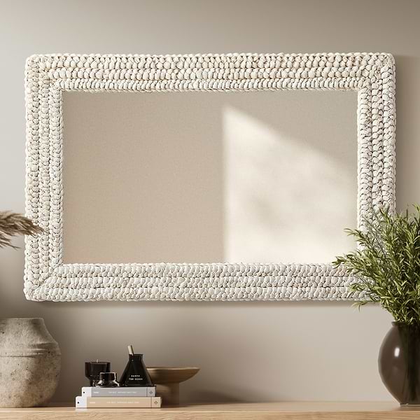 Marlis Ivory Corn Husk 24x36" Rectangle Mirror