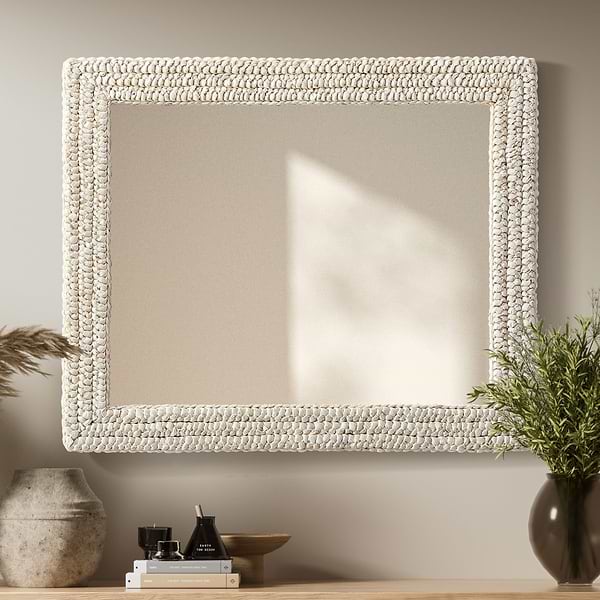 Marlis Ivory Corn Husk 30x36" Rectangle Mirror