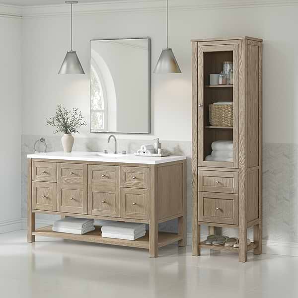 James Martin Vanities Breckenridge Whitewashed Oak  22x80 Linen Cabinet
