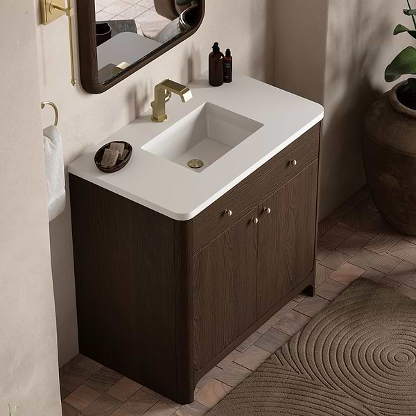 James Martin Vanities Gracyn Natural Ash 36" Single Vanity with White Zeus Quartz Top