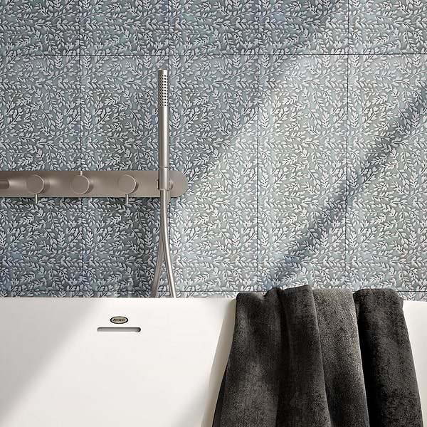 Sonya Flowers Sterling Gray and Silver 6x16 Frosted Glass Tile