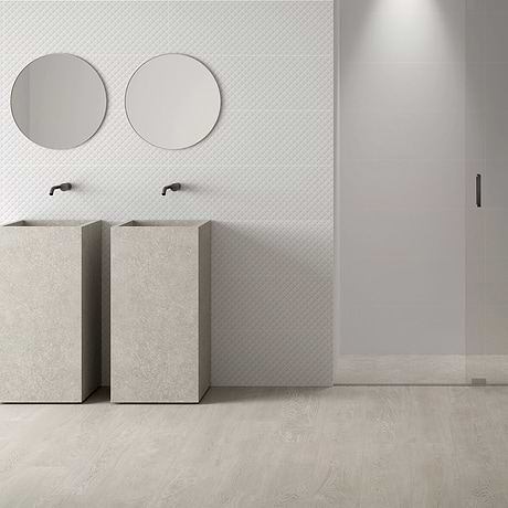 Reverb Pillowed White 12x36 3D Matte Ceramic Tile