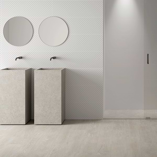Reverb Pillowed White 12x36 3D Matte Ceramic Tile