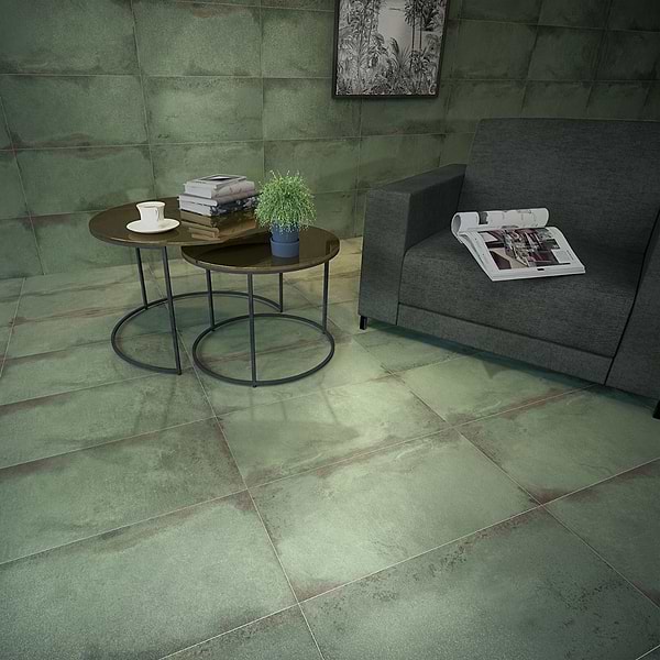Sample-Angela Harris Flatiron Aquamarine Semi-Polished Porcelain Tile