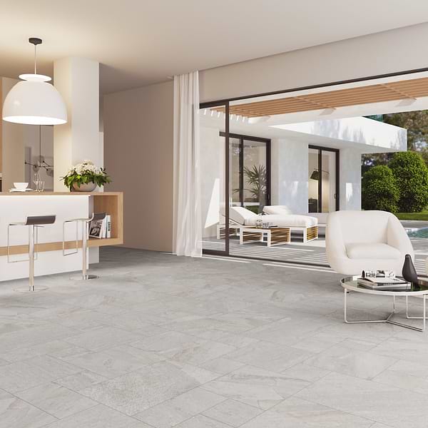 Shala Smoke White French Pattern Matte Porcelain Tile