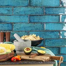 Castle Denim Blue 3x12 Polished Ceramic Subway Wall Tile