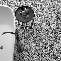 Terrazzo Hex Nero Black & White 9" Terrazzo Look Matte Porcelain Tile