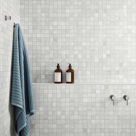 Stoneside Linen Warm Gray 2x2 Porcelain Matte Mosaic Tile