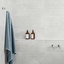 Stoneside Linen Warm Gray Deco 12x36 Matte Ceramic Tile