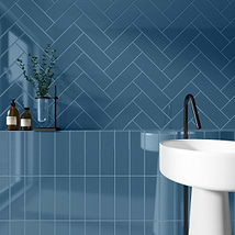 Park Hill Blue 4x12 Polished Porcelain Tile