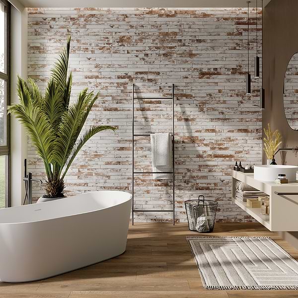English Brick White 2x18 Matte Porcelain Tile