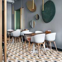 Chips Deco Terracotta Multicolor 8x8 Terrazzo Look Matte Porcelain Tile