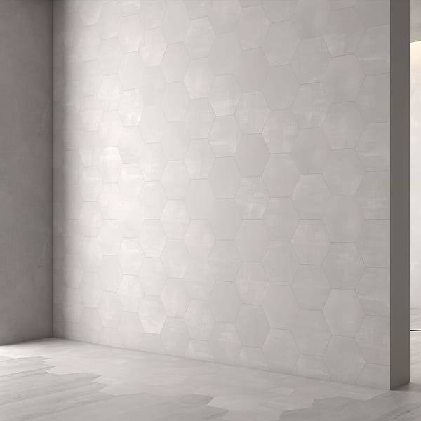 Paige Avorio 10" Hexagon Matte Cement Look Porcelain Tile