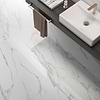 Minera Aurora Gold 24x48 Polished Porcelain Tile; in White with Gray and Gold Veining Porcelain; for Backsplash, Bathroom Floor, Bathroom Wall, Floor Tile, Kitchen Floor, Kitchen Wall, Outdoor Wall, Pool Tile, Shower Wall, Wall Tile; in Style Ideas Contemporary, Modern, Transitional