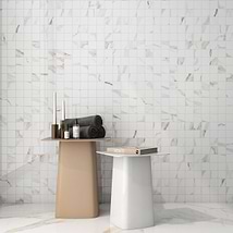 Minera Aurora Gold 2x2 Marble Look Matte Mosaic Tile
