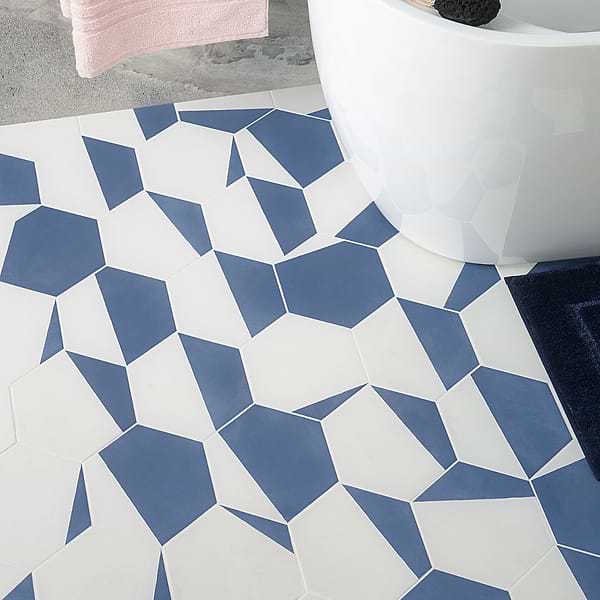 HexArt Pop Azul 8" Hexagon Matte Porcelain Tile