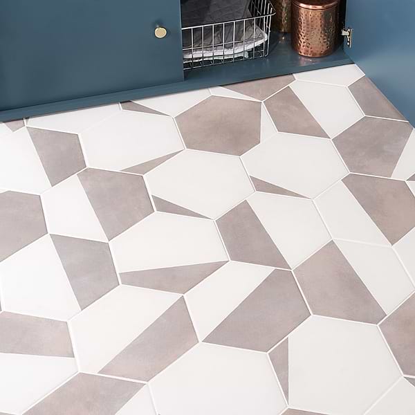 HexArt Pop Gris 8" Hexagon Matte Porcelain Tile