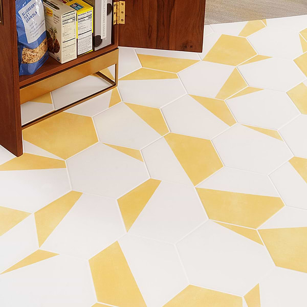 HexArt Pop Yellow 8" Hexagon Matte Porcelain Tile