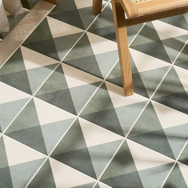 Art Geo by Elizabeth Sutton Deco Meadow Green 8x8 Matte Porcelain Tile