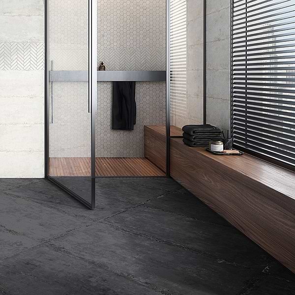 Portrait Black Matte Porcelain Tile - Sample in Black, View 7, open zoomed image