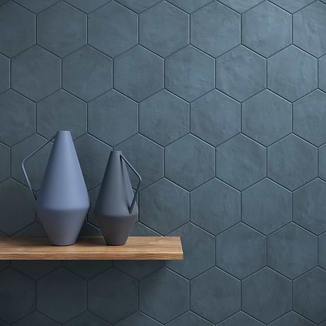 Ava Blue Ocean 8" Hexagon Matte Porcelain Tile