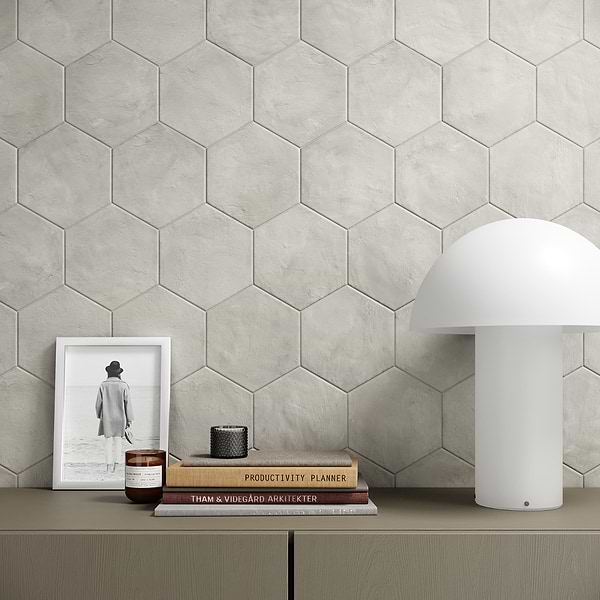 Ava Gray Sabbia 8" Hexagon Matte Porcelain Tile